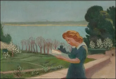 Qui a peint "Femme lisant au bord d'un lac" ?