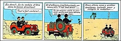 Tintin au pays de l'or noir > J'espère qu'il ne vous manque pas une case pour trouver la suivante... Vous sortez du cirage ou du mirage ?
