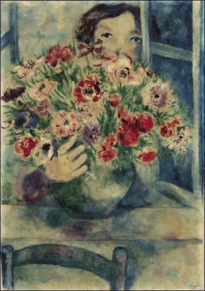 Qui a représenté sa femme avec un bouquet d'anémones ?