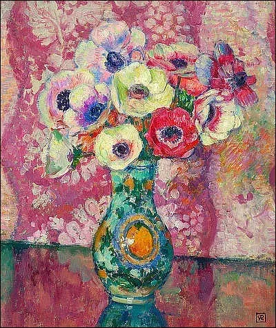 Qui est l'artiste peintre de ce bouquet d'anémones ?