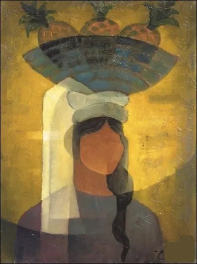 Qui a peint cette femme portant des ananas ?