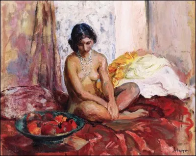 Qui a représenté cette "femme nue égyptienne assise avec un plateau de fruits" ?