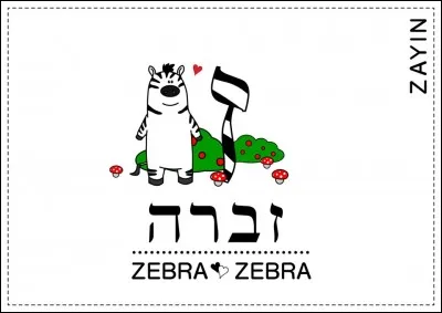 Z - ''Zayin'', la septième lettre de l'alphabet hébreu a donné naissance au Z de l'alphabet latin.