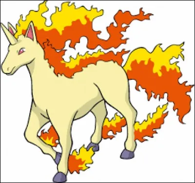 Quel est le nom de ce Pokémon de type feu de la première génération ressemblant à une licorne ?