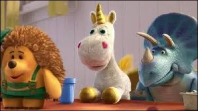 Comment s'appelle la licorne en peluche que l'on voit dans le film "Toy Story 3" ?