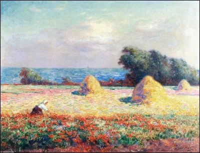Qui a peint "Piles de foin et champ de coquelicots" ?