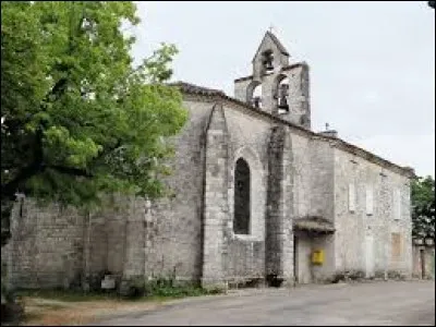 Vous avez sur cette image l'&eacute;glise Saint-Sulpice-de-Bourges de Montagudet. Village d'Occitanie, dans le Quercy blanc, il se situe dans le d&eacute;partement ...