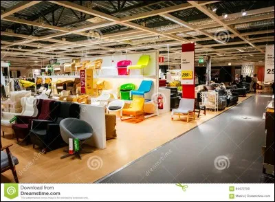 Comment s'appelle une des plus grandes enseignes de décoration d'intérieur aux enseignes de couleurs jaune et bleue ?