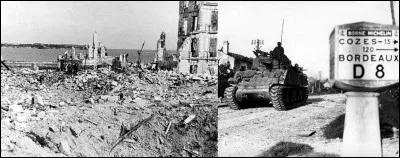 Cette ville a été libérée le 18 avril 1945 après de furieux combats menés par les FFI, la 2e DB du général Leclerc et des régiments de l'armée d'Afrique. La ville sera largement bombardée par la 8° Air Force US. Les pertes civiles seront importantes avec 427 personnes tuées.
Quelle est cette ville et quelle arme a été utilisée pour la 1e fois (ou presque) sur le front européen ?