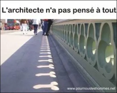 La photo a-t-elle été un peu "aidée" ? peut-être ou pas. L'architecte a-t-il pensé à cet effet... solaire, ou pas ? Nul ne sait. Peut-on dire qu'il s'agit ici d'humour scatologique ?