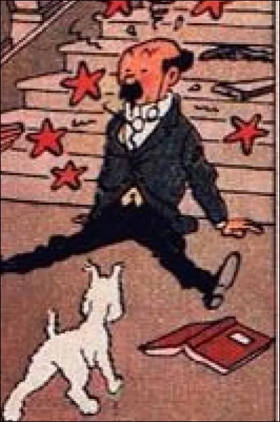 Quel personnage des "Bijoux de la Castafiore" ne se casse pas la figure à cause de la quatrième marche brisée de l'escalier ?