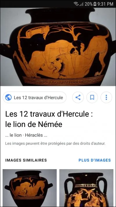 Quel est le premier des travaux d'Hercule ?