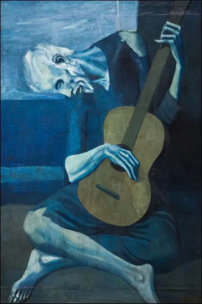 Qui est représenté sur ce tableau intitulé "Le Vieux Guitariste aveugle" ?