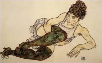 Quel auteur a peint "Femme allongée avec des bas verts" ?