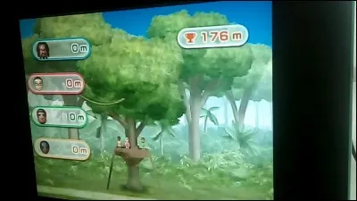 Dans le mini jeu "Saut de liane", on passe :