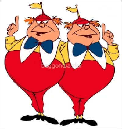 Qu'est-ce qui permet de différencier Tweedledee et Tweedledum, les jumeaux dans ''Alice au pays des merveilles'' ?