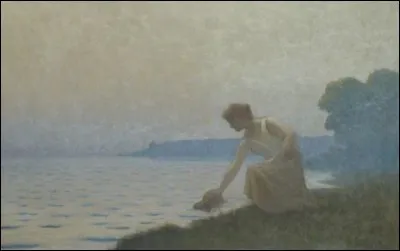 Qui a peint "Jeune fille à la rivière le matin" ?