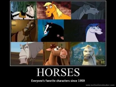 Lequel de ces méchants ne voit-on jamais à dos de cheval ?