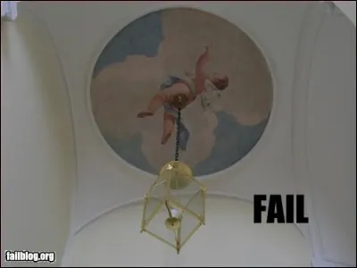 Peut-on imaginer pire endroit pour fixer un lustre ? D'autant plus étonnant que le mot lustre vient de l'italien "lustro" qui signifie... ?