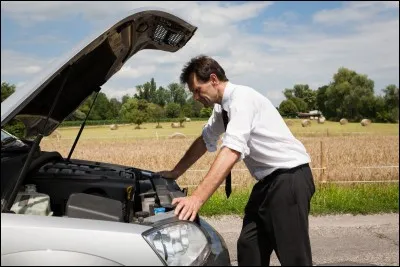 My parents' car (break) down.