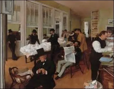 Qui a peint ce tableau intitulé "Le bureau de coton à La Nouvelle-Orléans" ?