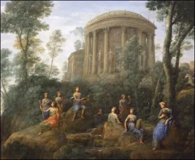 Qui a peint "Apollon et les muses sur le mont Helicon" ?