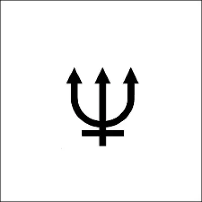 Le principal symbole astronomique de Neptune est celui ci-dessus  : le fameux trident du dieu Neptune. Cependant, il existe un autre symbole représentant cette planète. Lequel ?