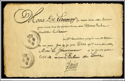 Comment s'appelait la lettre servant à la transmission d'un ordre du roi, sous l'Ancien Régime en France ?