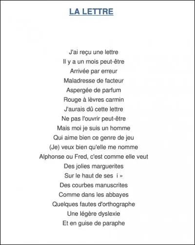 Quel chanteur ex gendre de Renaud est l'auteur, compositeur, interprète de 'La lettre' ?