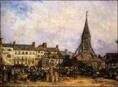 Qui a peint, en 1865, "le marché à Sainte-Catherine, Honfleur" ?