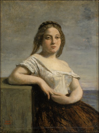 "La blonde Gasconne" vers 1850. Le mod&egrave;le adopte une pose inspir&eacute;e par quel ma&icirc;tre ?