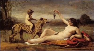 "Bacchante &agrave; la panth&egrave;re" vers 1855/1860. "Un &eacute;rotisme un peu teint&eacute; de sadisme" ; quelles couleurs y sont particuli&egrave;rement sensuelles ?