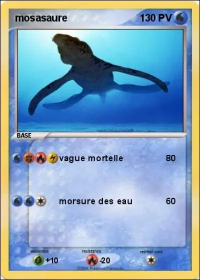Quel est le reptile marin de cette carte ?