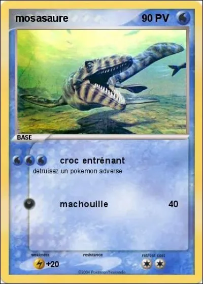 Quel est le reptile marin de cette carte ?