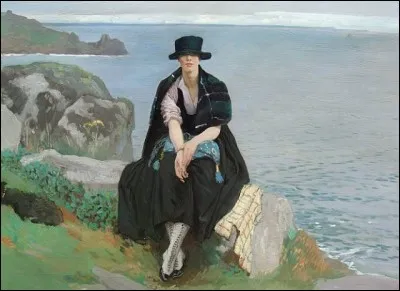 Ce portrait de cette femme a pour titre Lamorna cove (la crique de Lamorna). Qui a peint cette oeuvre en extérieur ?