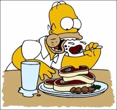 Homer se goinfre et va tout salir. Quel animal est assimilé à cette façon de manger ?