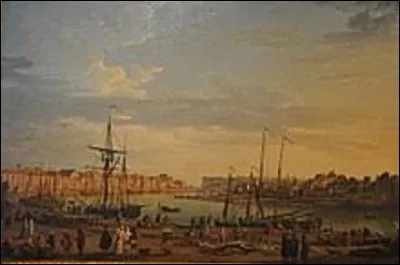 ''Vue du port de Dieppe'' est une oeuvre datée de 1765 se situant au musée national de la Marine, et exposée depuis 1943 dans l'aile Passy du Palais de Chaillot à Paris. Pourriez-vous me citer le nom du dessinateur et graveur, célèbre pour ses marines, qui a peint cette scène ?