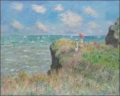 Et terminons avec le même peintre impressionniste que la question n°1, amoureux de cette côte et de la beauté de ses falaises blanchâtres qui se reflètent si joliment dans la mer. (Et j'espère, à travers ce quiz, vous avoir donné l'envie de découvrir ou redécouvrir ce lieu si magnifique.) Donc, quel artiste a peint cette toile intitulée ''Promenade sur la falaise de Pourville'', en 1882 ?