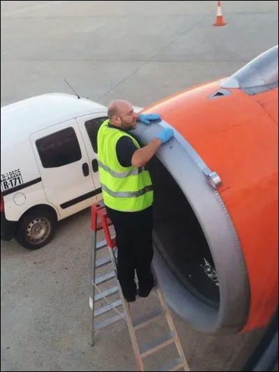 Cette photographie, plus effrayante qu'incroyable, a été prise par un passager de l'avion, avant le départ. Le pire dans tout cela, c'est... ?