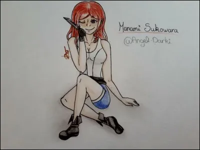 Quelle est la version de "Manami Sukowara", un OC de la saga "Corpse Party", dans ce dessin ?