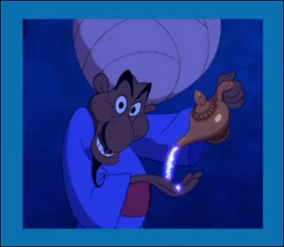 Que ne peut-on pas trouver dans le stand du colporteur dans le film "Aladdin" ?