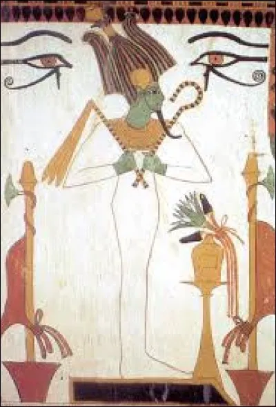 C'est l'époux d'Isis, l'une des principales divinités égyptiennes, adoré comme dieu de la végétation et de l'agriculture. Il est devenu ensuite, dieu des morts et de la vie éternelle. Il est aussi protecteur et juge du défunt.
Il a dans la main gauche un sceptre, comme empereur des morts, et dans sa droite, un fouet.
Il est immortel et procède au jugement des morts, qu'Anubis lui introduit.