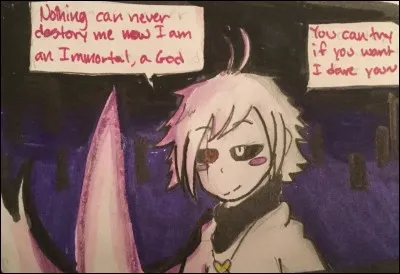 Bon, si vous pensiez que je ferais un quizz Undertale sans parler d'AU vous vous trompiez. Dans Underverse, Chara est...