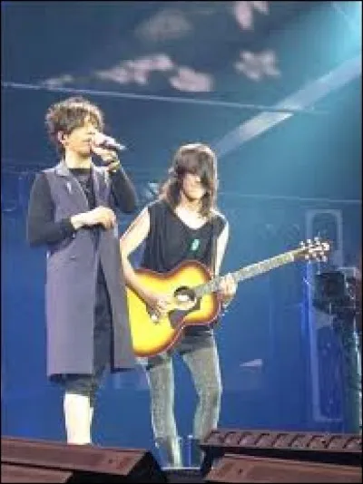 Quel membre de sa famille a joué de la guitare sur scène pendant la chanson "Tes yeux noirs" au stade de France en 2010 ?