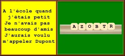 Quelles sont les lettres manquantes ?