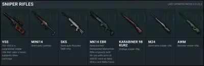 Quel sniper a été ajouté plus tard dans le jeu ?