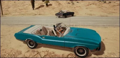 Qu'y a-t-il d'écrit sur la plaque d'immatriculation de la Muscle Car spécifique à la carte "Miramar" ?