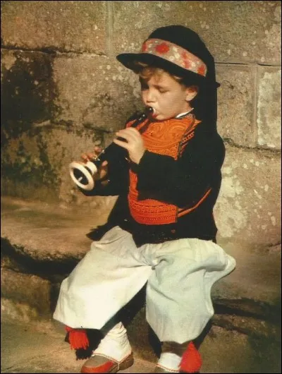 Ce jeune breton en costume traditionnel de "bigouden" joue de quel instrument ?