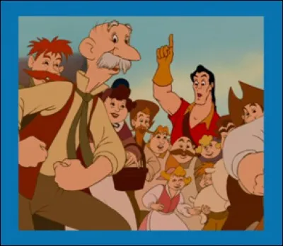 Quel villageois ne voit-on pas lors de la scène du marché dans ''La Belle et la Bête'' ?