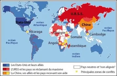 Parmi ces dates, lesquelles représentent la période de la guerre froide ?